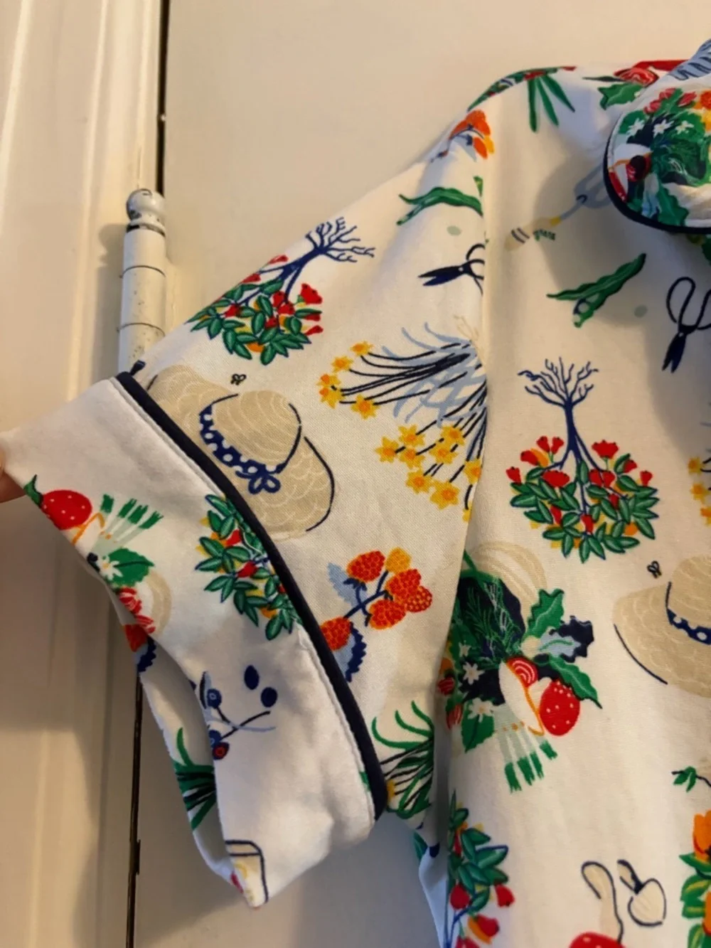 Kate Spade Gardening Icons 2 Piece Top Pant Stretch Knit Pajama Set Size Small